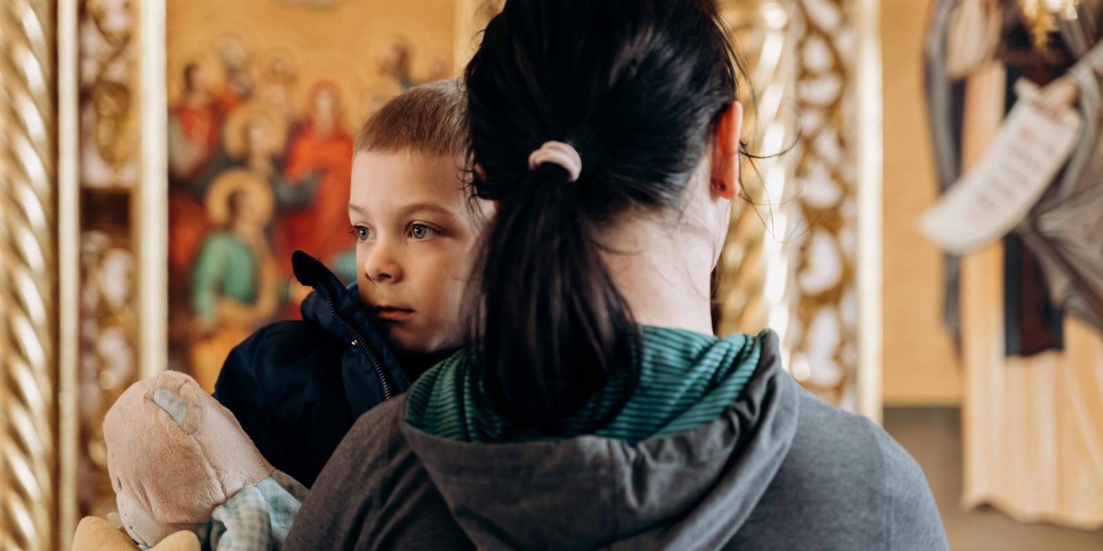 Binnenflüchtlinge im Priesterseminar Ivano-Frankivsk in der Ukraine
