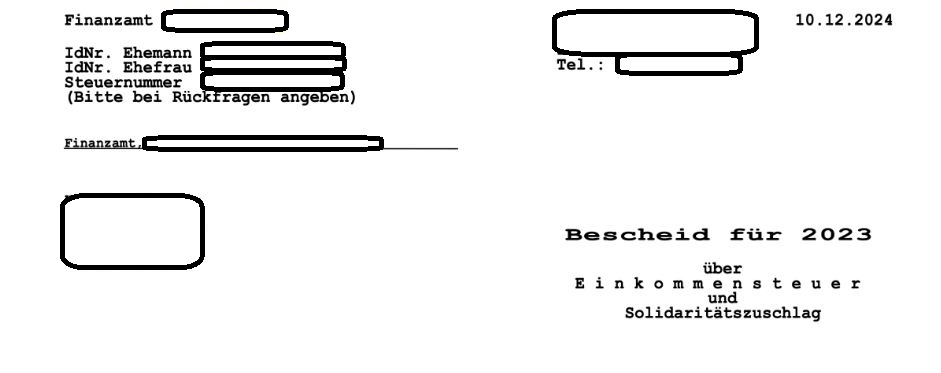 Muster-Einkommensteuerbescheid