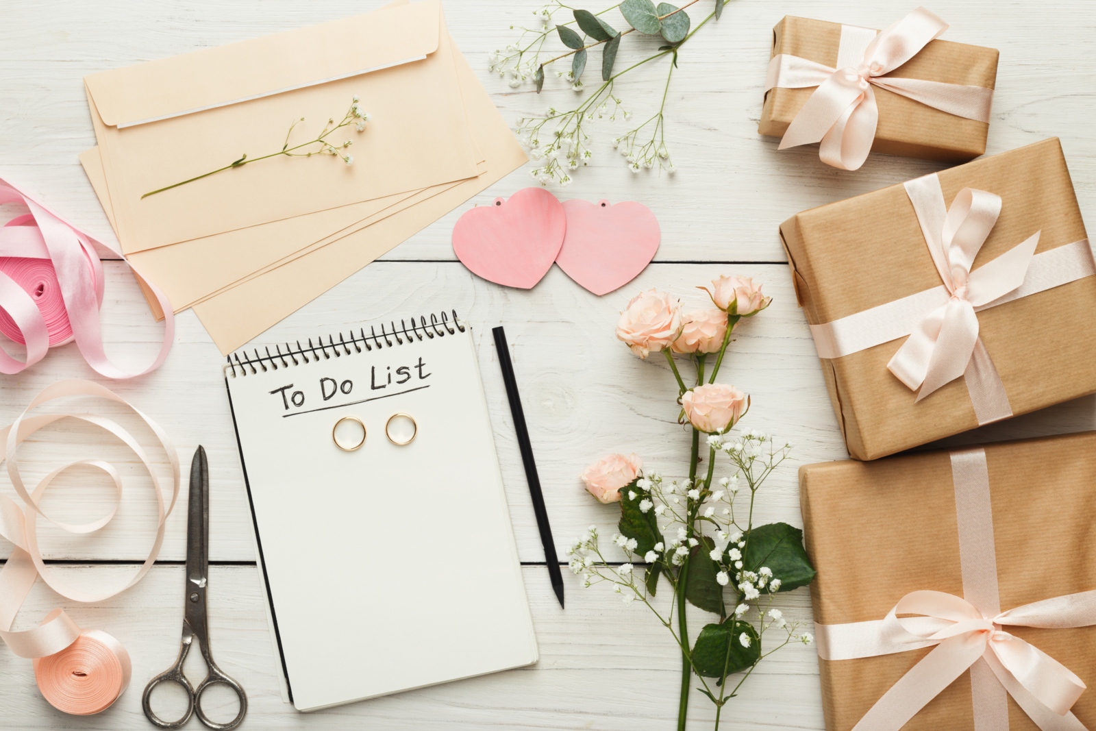 Bridal background with planner checklist